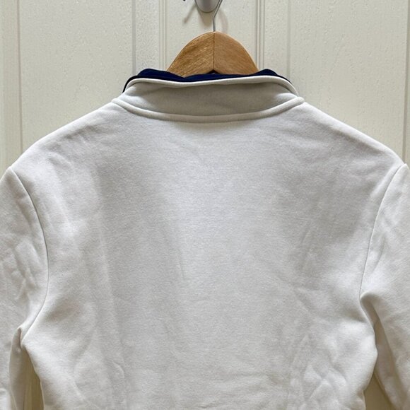 Fila Women's Fleece Pullover Sweatshirt Size S White With Blue Activewear Retro - Picture 10 of 13